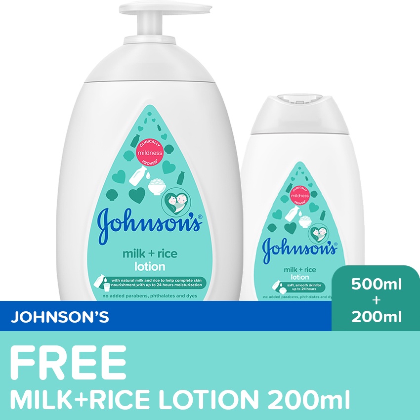 Johnson's Milk+Rice Lotion 500ml + FREE 200ml Shopee Philippines
