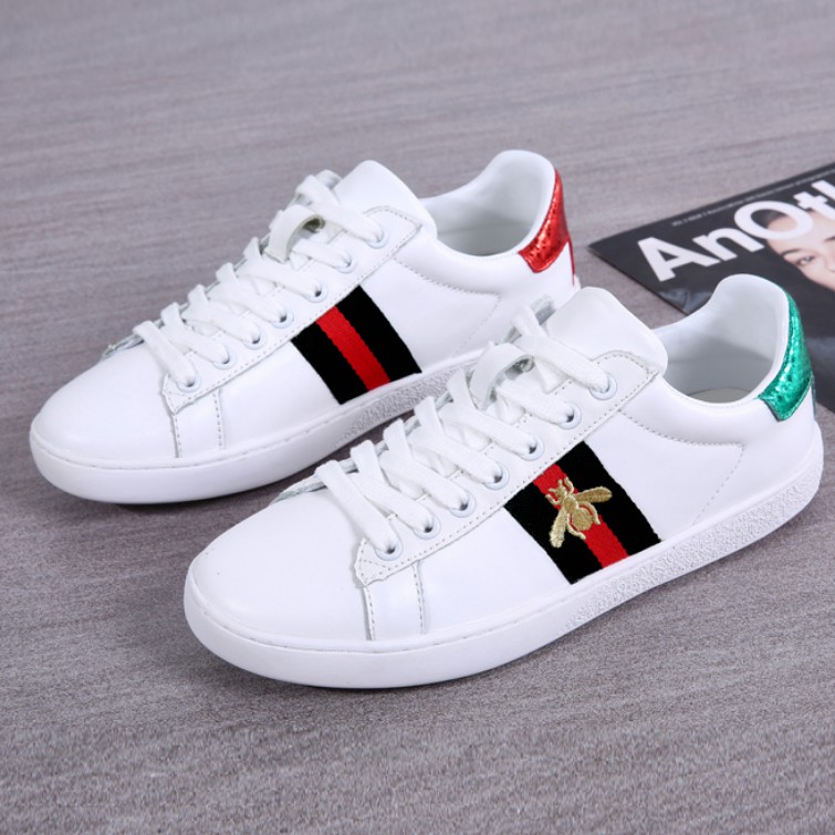 gucci bee white sneakers