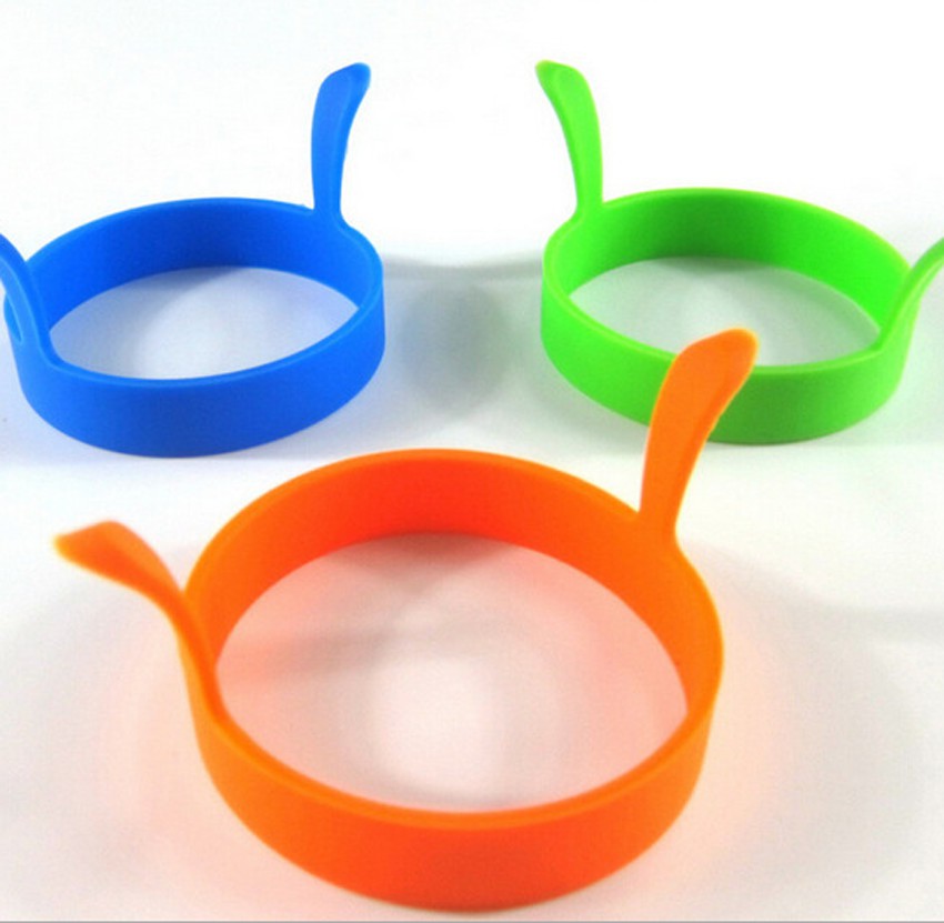 2PCS Creative Breakfast Round Silicone Egg Fryer Fried Pancake Ring