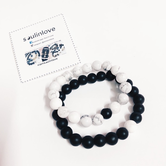 Distance Bracelet Matte Onyx Howlite Shopee Philippines