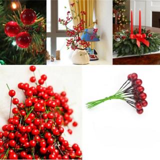50Pcs Mini Artificial Flower Fruit Cherry Christmas Pearl Berries for Wedding DIY Gift Decorated #4