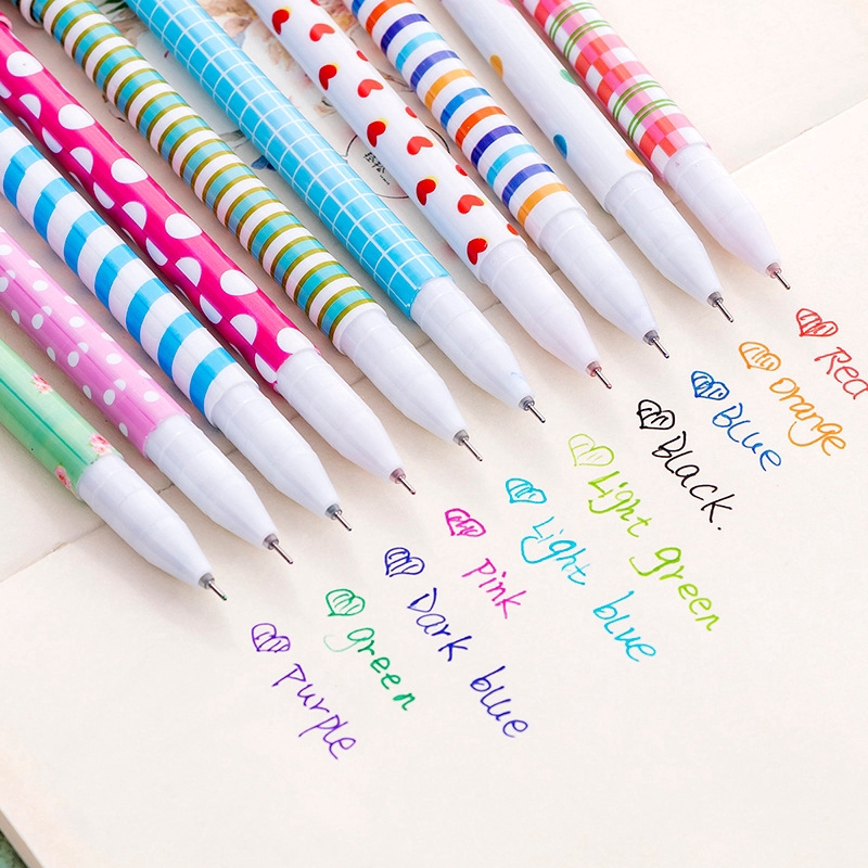 22Pcs/Set Gel Pen 8 Colors Kawaii Pens Stationery Student Supplies Writing