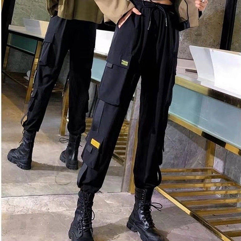 Overalls Women's Spring/Summer Loose New Korean Style Student Casual High Waist Slimming Tappered All-Matching Hip Hop Sports Pants Women's loose overalls fashion #7