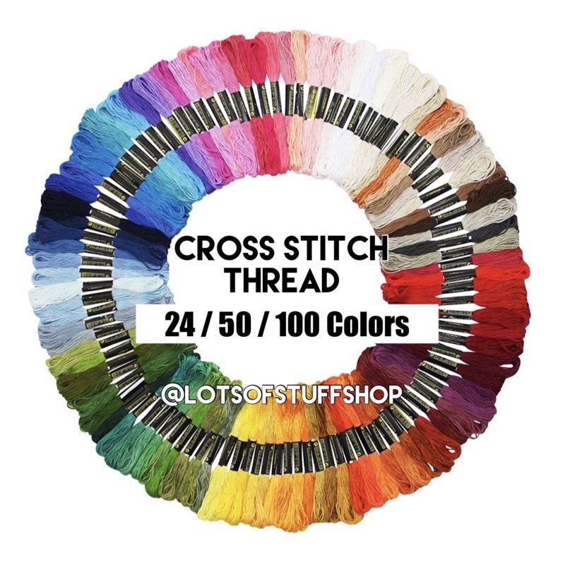 Cross Stitch DMC like thread threads sinulid embroidery | Shopee ...
