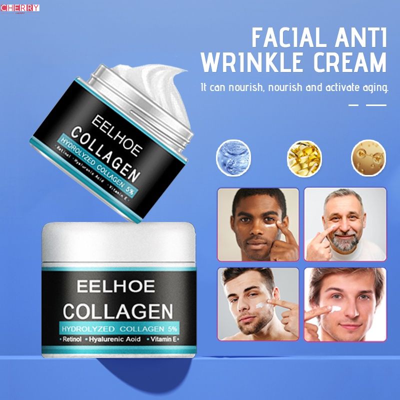 Eelhoe Mens Face Anti Wrinkle Cream Collagen Retinol Facial Smoothing