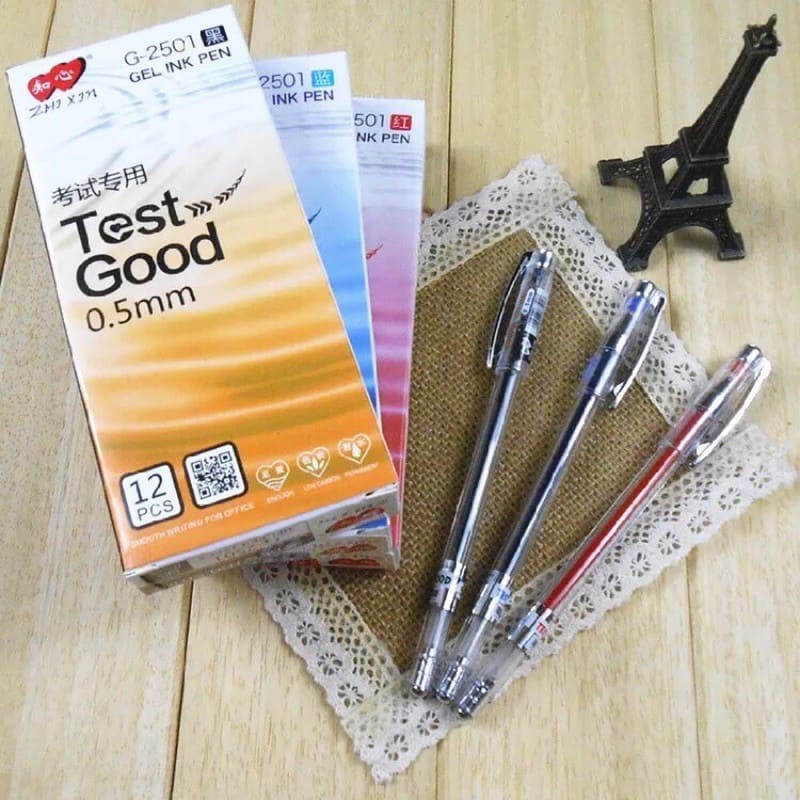 COD DVX G2501 12 Pcs Test Good Gel Sign Pen Ballpen Ballpoint pen