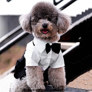 Cute Male Pet Dog Cat Clothes Wedding Bow Tie Suit Formal Shirt For Small Dogs Bowtie Outfit