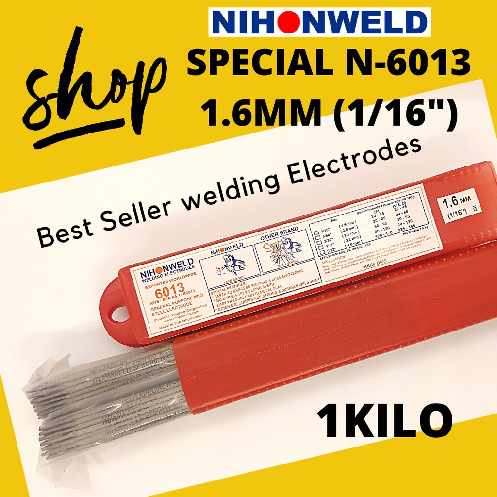nihonweld-welding-rod-special-n-6013-1-6mm-per-kilo-shopee-philippines