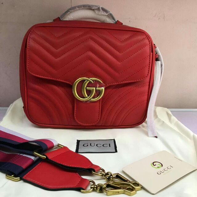 gucci bag with striped strap