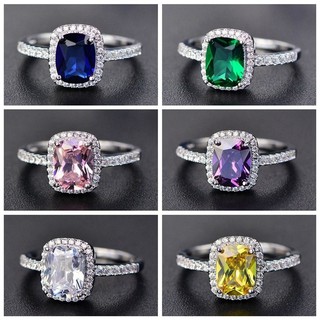 S925 Sterling Silver Rings Jewelry Natural Sapphire Gemstones Opal Wedding Size 5 6 7 8 9 10 #2