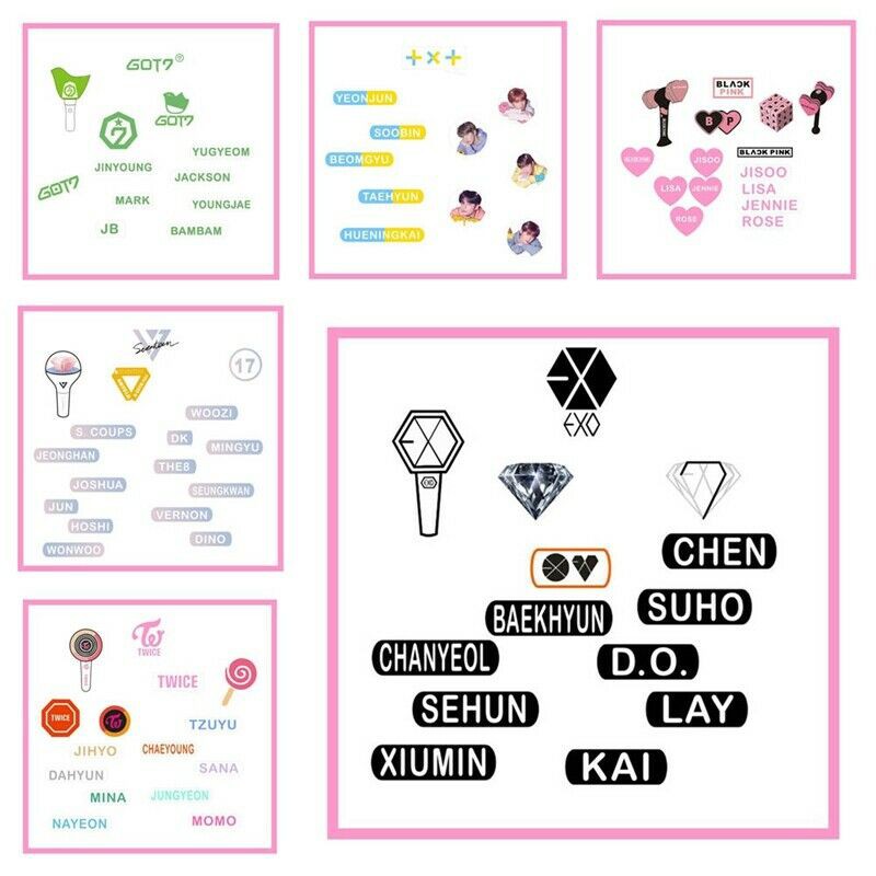 Luckyone My Kpop Exo Twice Blackpink Got7 Txt Name Sticker Diy Stickers For Stationery Phone Shopee Philippines