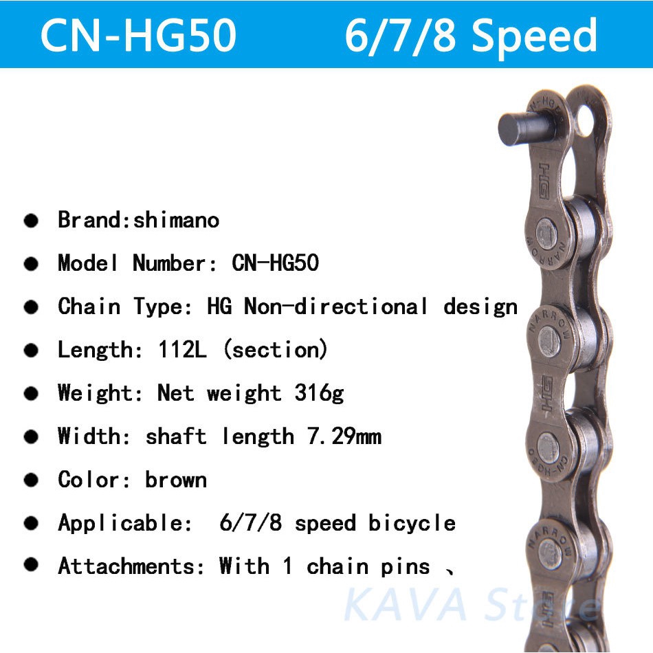 7 speed store bike chain size