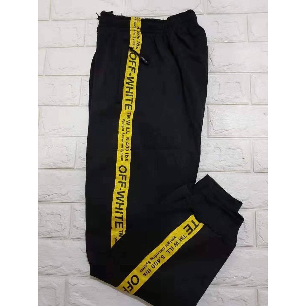 white track pants