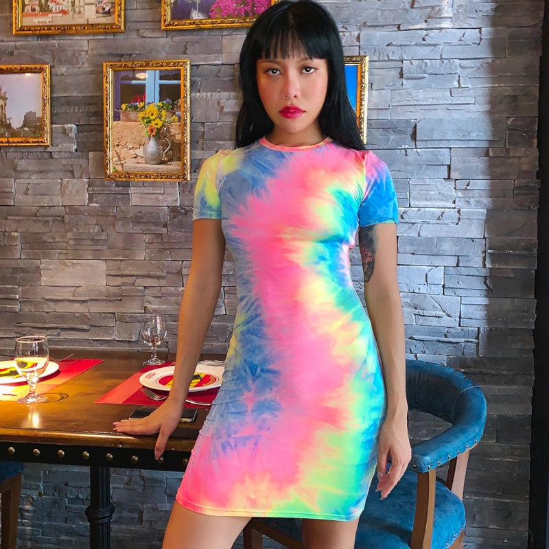 sexy tie dye dress