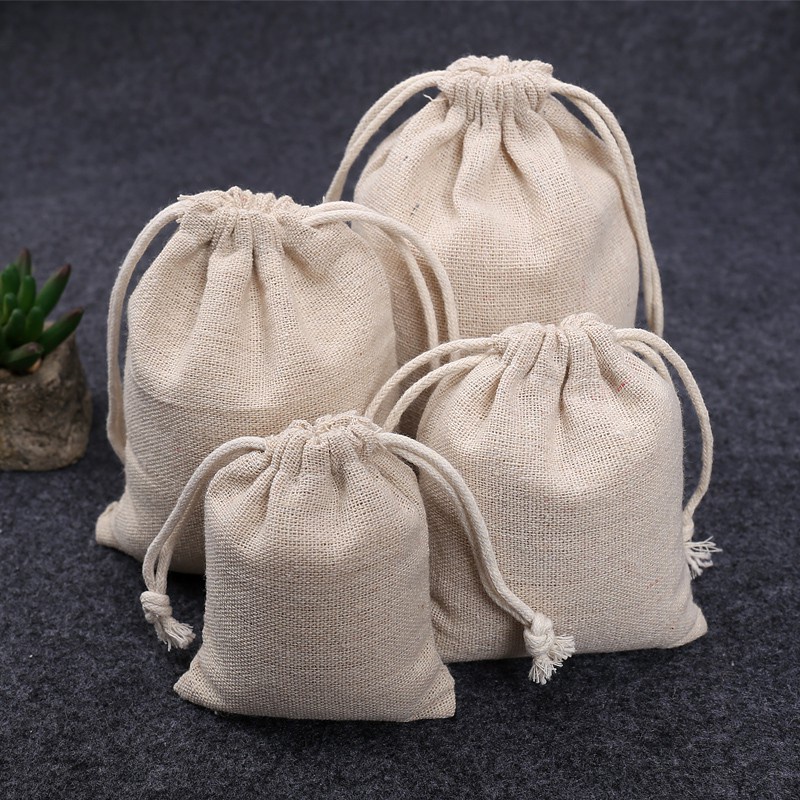 JUSDONE Cotton Pouch Drawstring Burlaps Pouch Jewelry bag perfume bags
