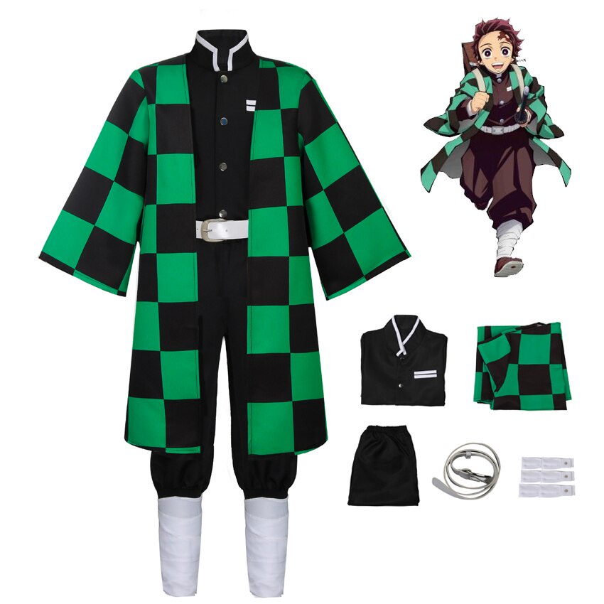 Takerlama Tanjiro Cosplay Kids Anime Demon Slayer Kimetsu no Yaiba ...