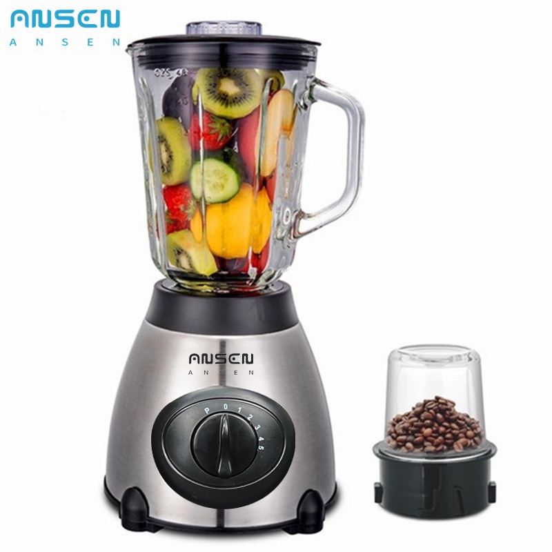 ANSEN Blender Fruit Juicer Ice Crusher Countertop Blender with 1.5L