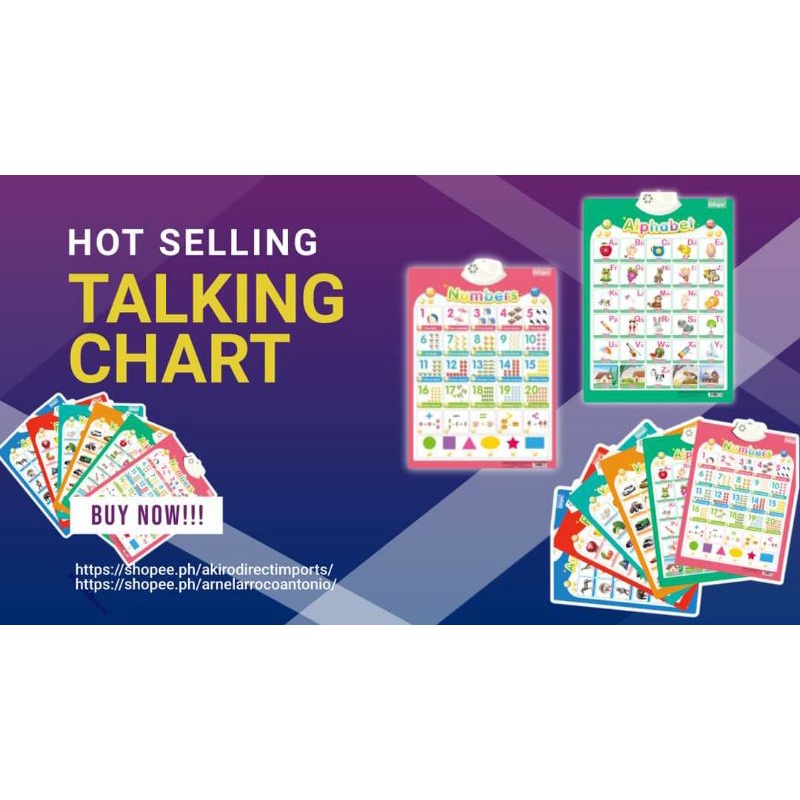 TALKING CHART/EDUCATIONAL CHART/ALPHABET/NUMBERS AND SHAPES WITH