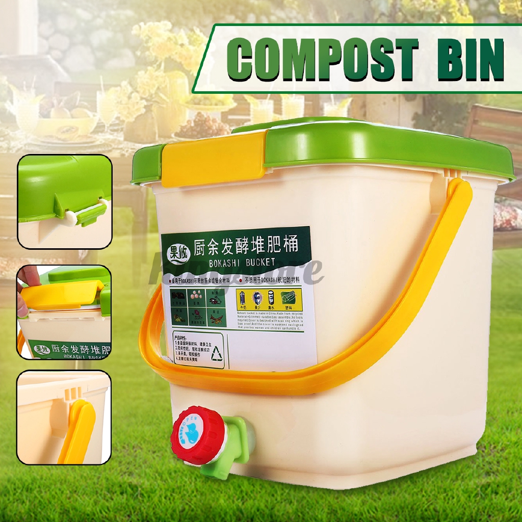 12L Recycle Composter Aerated Compost Bin Kitchen Garden Food Wast ...