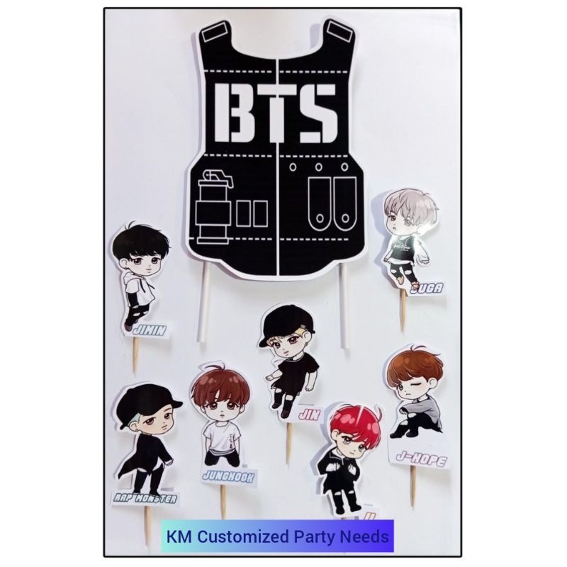 BTS Cake Topper Set (BTS logo & 7 BTS Characters) | Shopee Philippines