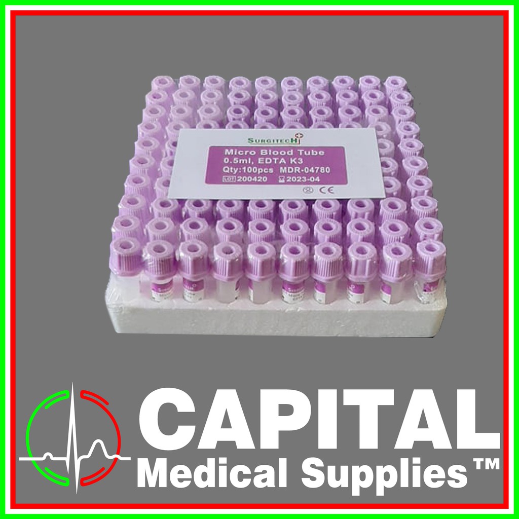 Vacuum Blood Collection Tube, EDTA Microtainer 0.5 ml Shopee Philippines