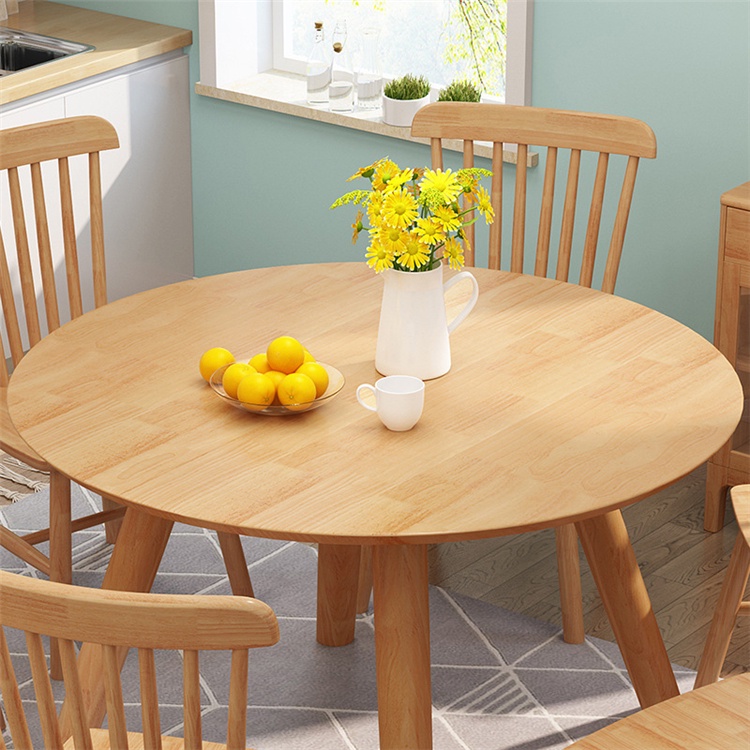 KRUZO SONATA Natural Wood Oak Finish Dining Round Table | Shopee Philippines