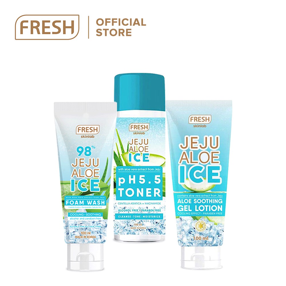 Fresh Skinlab Jeju Aloe Ice Cooling And Soothing Set Foam