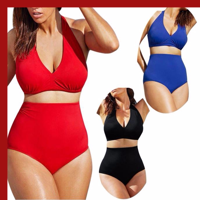 red high waisted bikini plus size