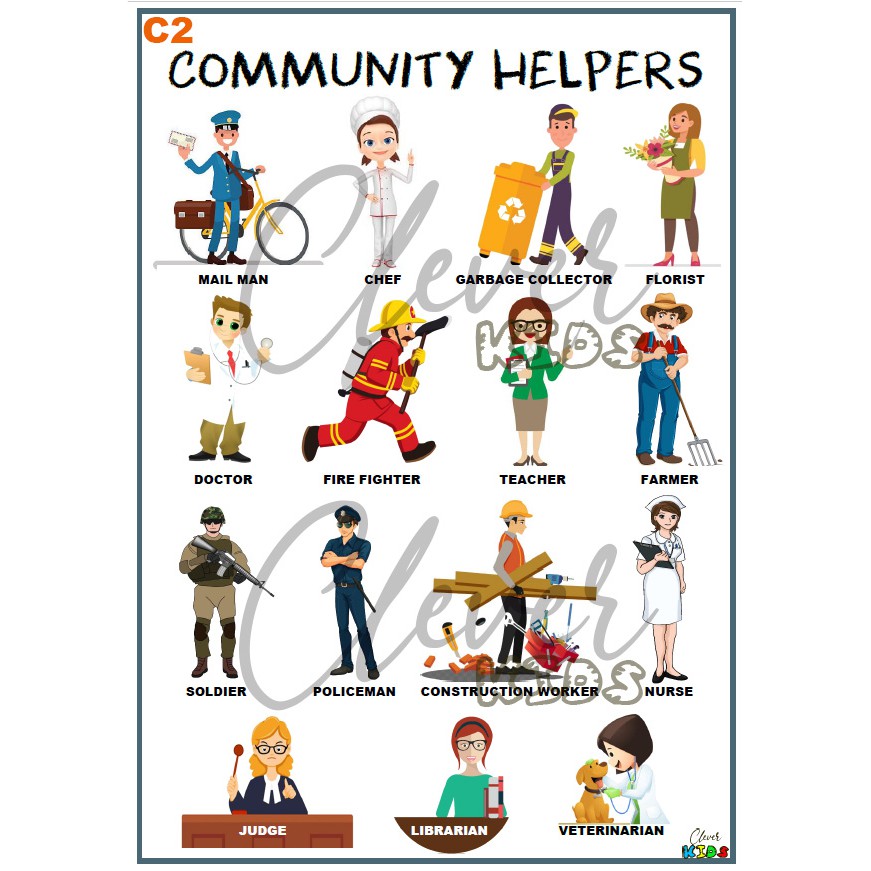 A4 Community Helpers Laminated Educational Wall Chart - vrogue.co