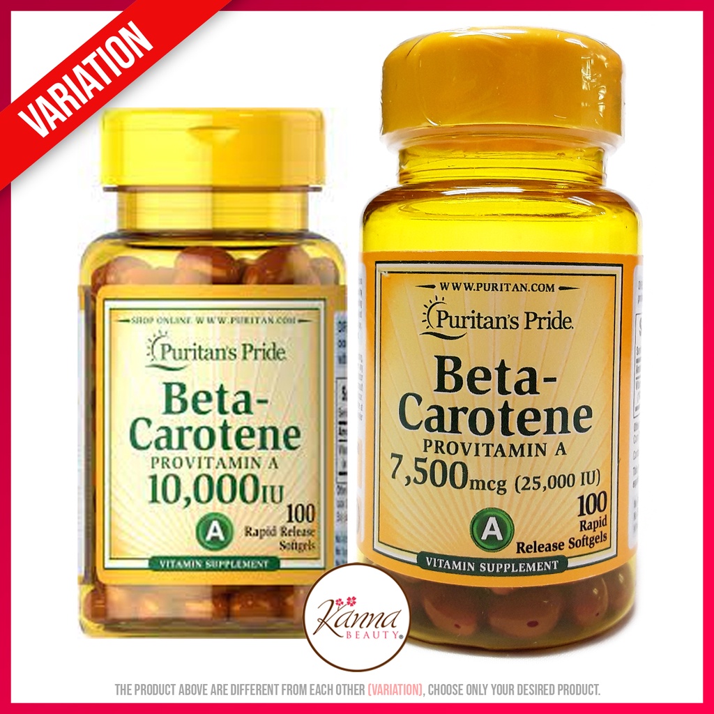 BetaCarotene Vitamin A 100 softgels 25,000 OR 10,000 IU (CHOOSE