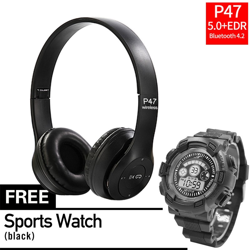 P47 Wireless Bluetooth Headphones TF Card/FM Stereo Radio Mp3 Player