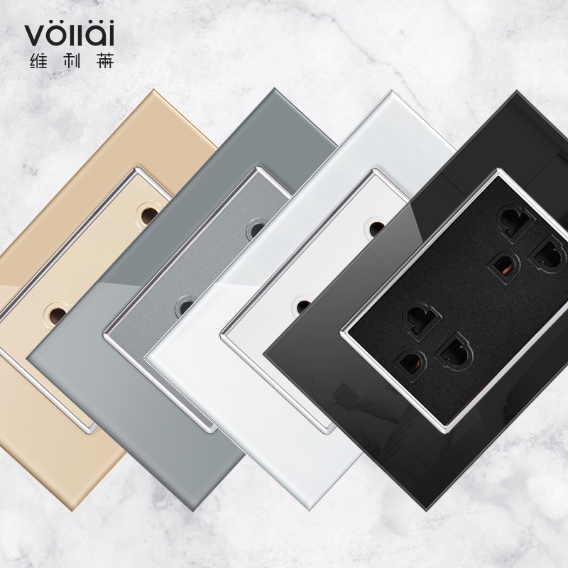 Vollai 15amp outlet socket for wall 2 Gang Universal Multiple