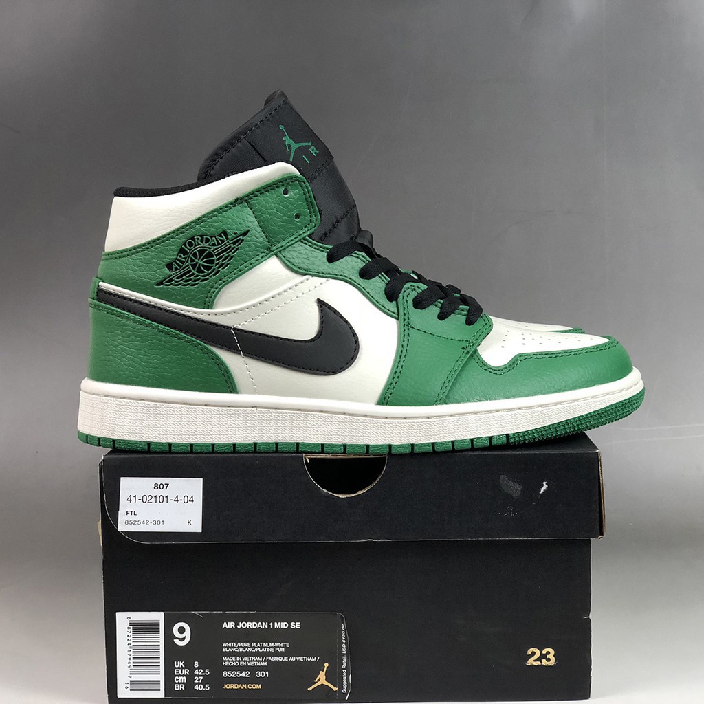 Air Jordan 1 Mid SE Pine Green/Sail-Black | Shopee Philippines