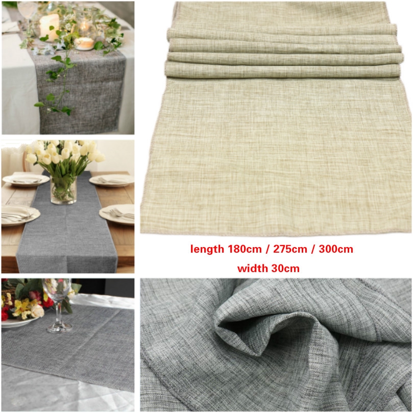 30cm Nordic Style Burlap Table Runner Jute Imitated Linen Tablecloth