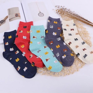 Korean Iconic Socks Cat Kitten Design Mid Cut (no tags)