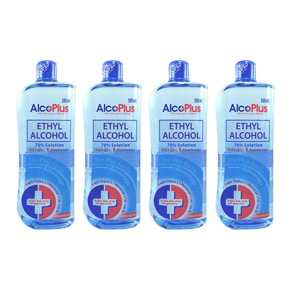 Alcoplus Blue 70% Ethyl Alcohol Bundle Of 4 - 500ml | Shopee Philippines