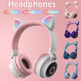 Dj Cat Ears Headset Bluetooth Luminous 5 0 Ins Style Wireless Luminous Headphones Computer Gaming Cute Girl Party Flash Led Shopee Philippines - roblox cat headphones