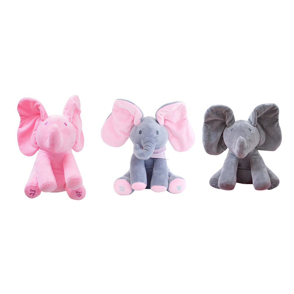 Gund Baby Animated Flappy Plush Elephant Doll Toy Play Music Hide And Seek Kids