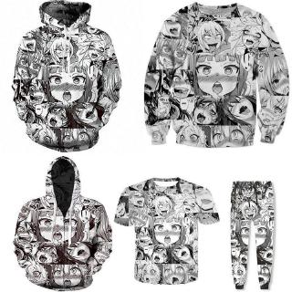 Ahegao Anime Face Hentai Manga Suit Set Mens 3d Hoodie T Shits And Pants Shopee Philippines - ahegao roblox hoodie