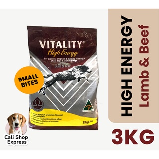 VITALITY High Energy Lamb and Beef Dry Dog Food (3kg) - Small Bites for Small Breeds - for puppy