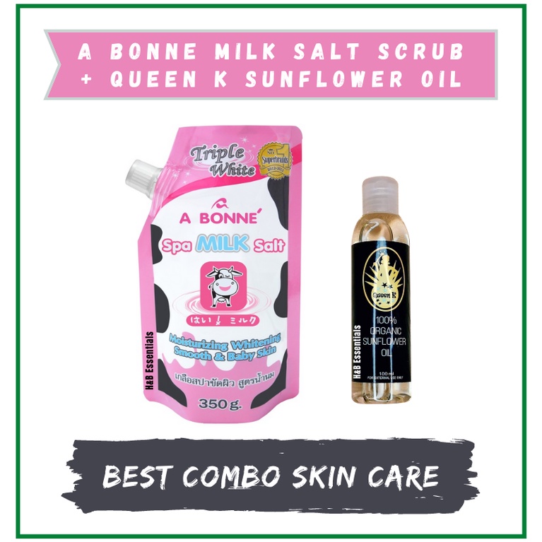 VSTL ABONNE SPA MILK SALT SCRUB AND SUNFLOWER OIL SKINCARE COMBO