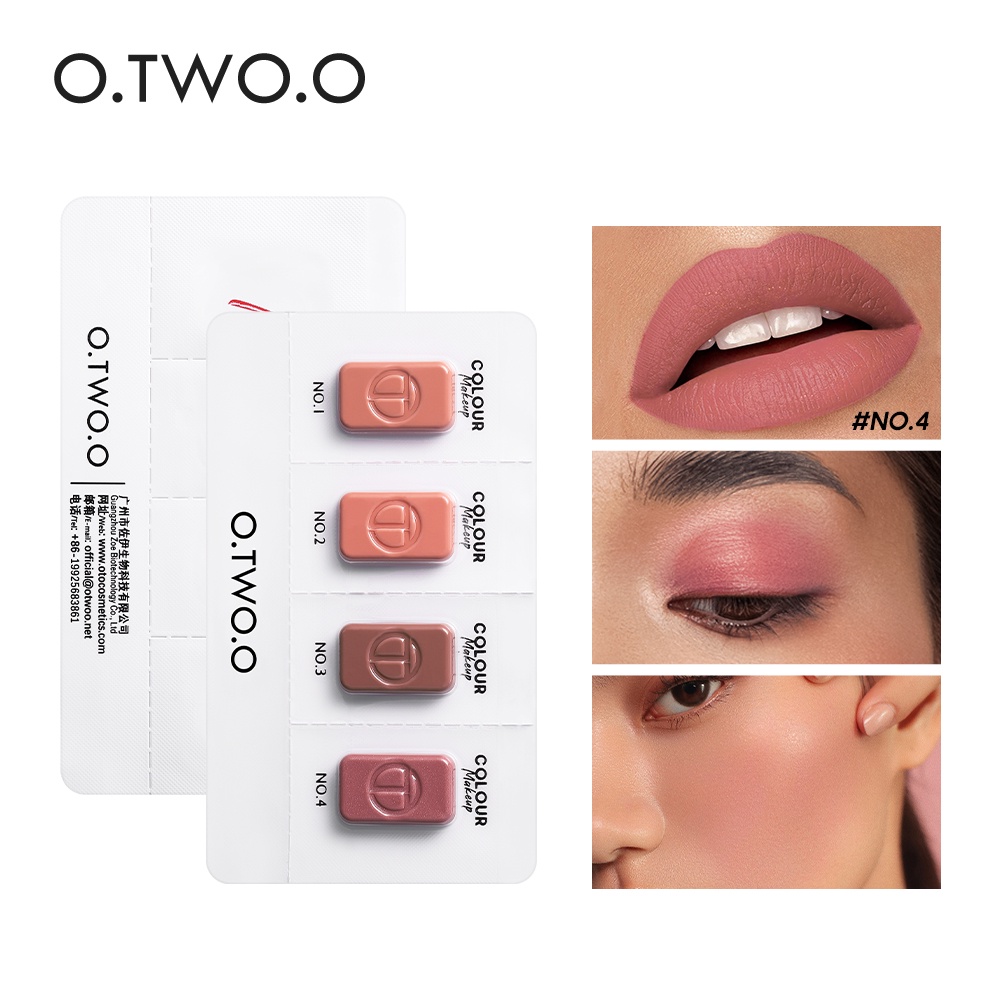 O.TWO.O 3 in 1 Lipstick Blush Eyeshadow Sample Size CHEEKS & LIPS &EYES