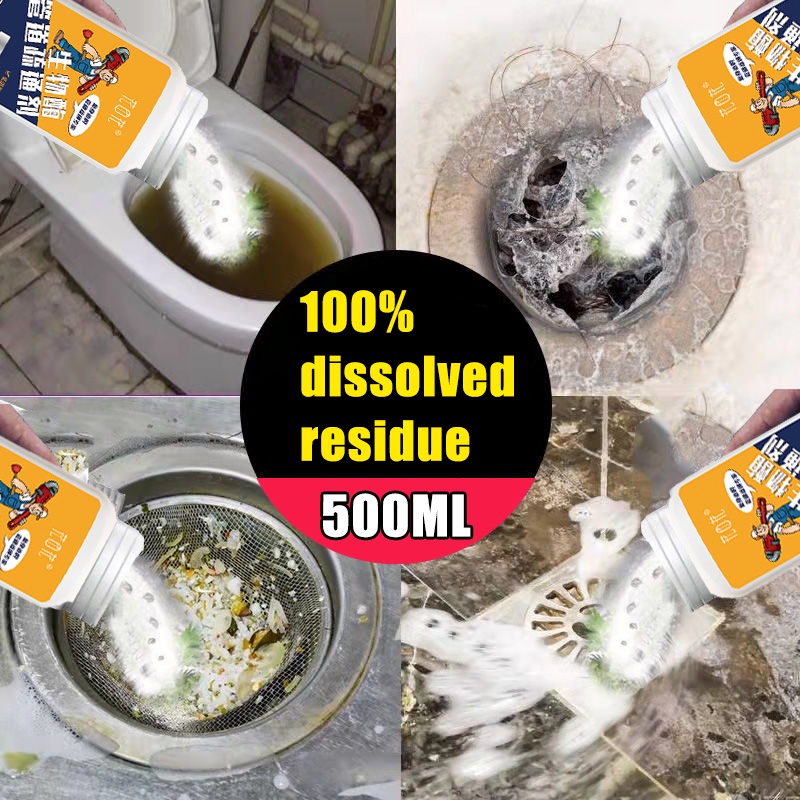 Powerful sink drain Clog Remover 500g Dissolves Grease/Hair/Oils