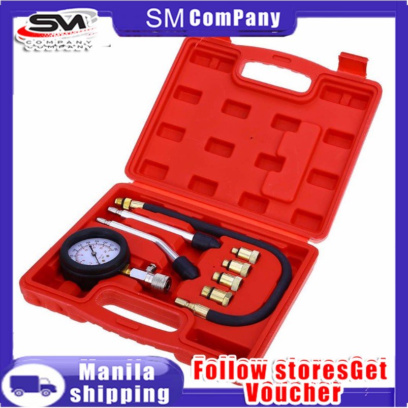 Suitable Engine Cylinder Pressure Gauge Diagnostic Tool for Auto Motorcycle Petrol Engine Gauge with a Handy Carry Case Car Engine Compression Tester Kit 