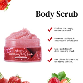 Stawberry Body Scrub Hydrating Scrub Lotion Deep Cleansing Cutin Brighten Skin Remove Dead Skin Improve the skin Dry and Rough Deep clean skin Lasting Moisture 350g Body Care #3