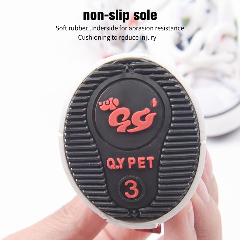 4 Pcs Breathable Pet Shoes Cute Waterproof Dog Shoes Non-slip Outdoor Anti Dirty Shoes Set #7