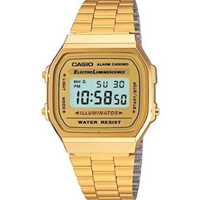 casio vintage retro a168 black gold
