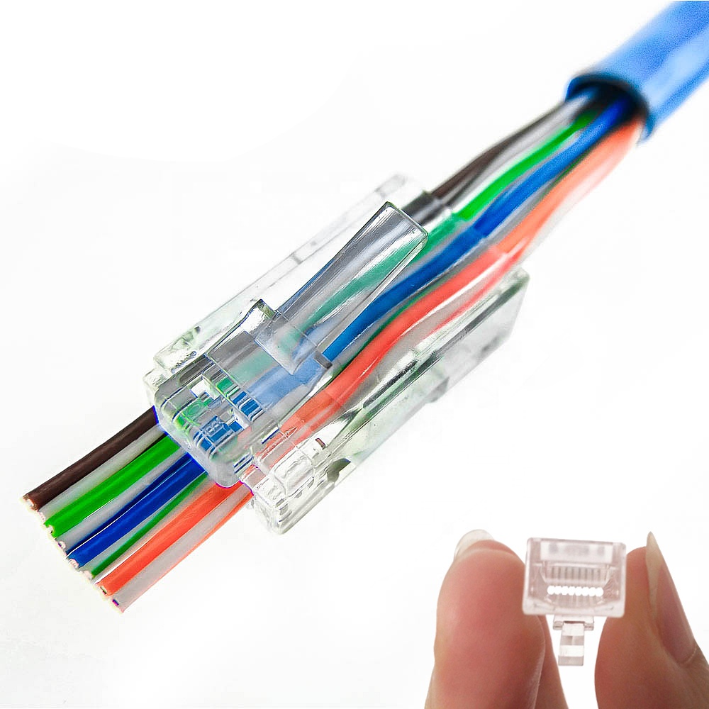 Comlink RJ45 EZ Pass Through Connector 100pcs (COM-RJ45PTP-100 ...