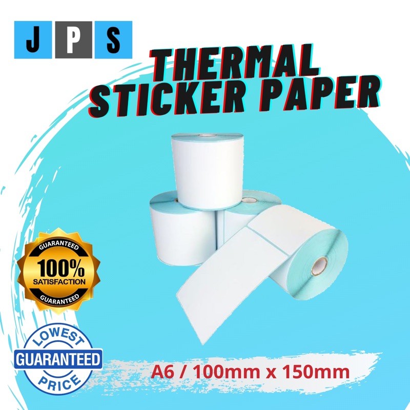 A6/100x150mm Thermal Sticker Paper Premium blue backing Shopee