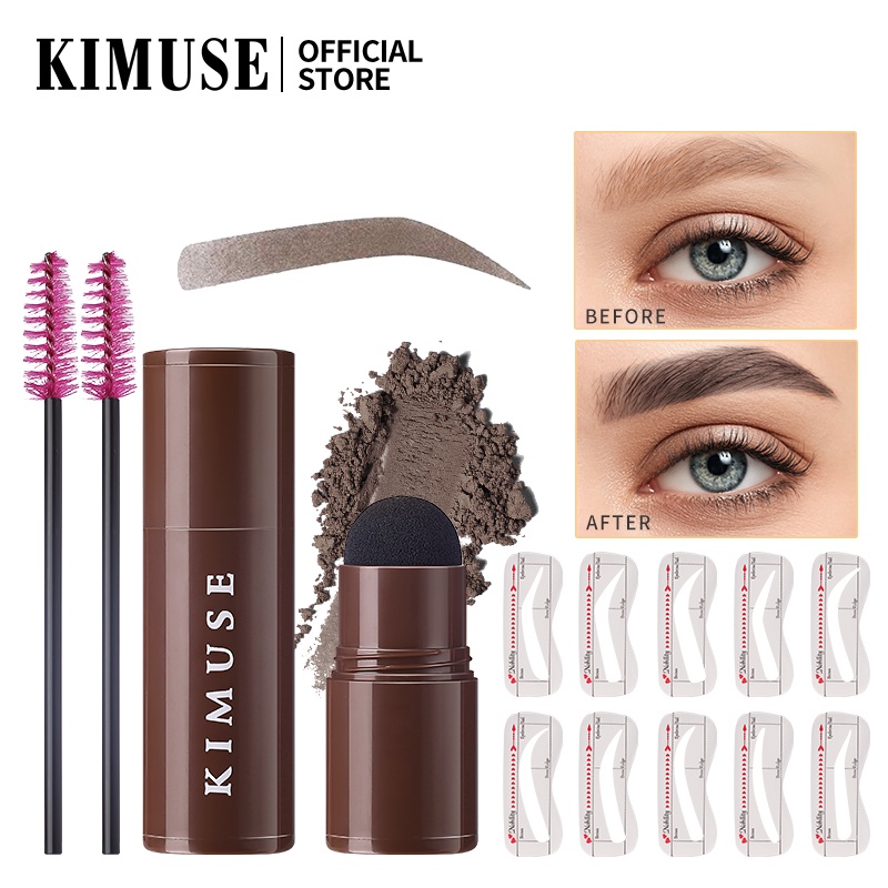 KIMUSE One Step Eyebrow Stamp Shaping Kit Brow Powder Stamp Makeup